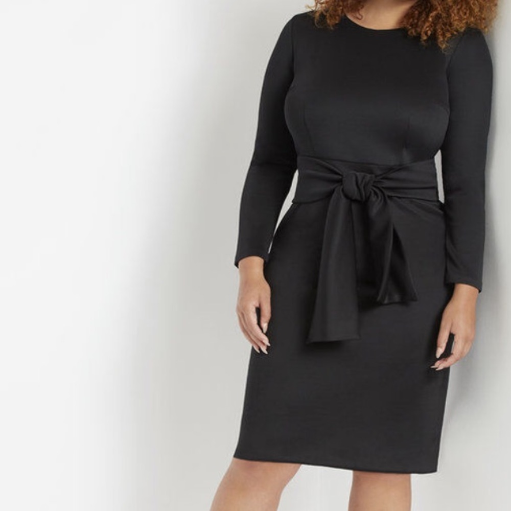 Eloquii Tie Waist Scuba Dress